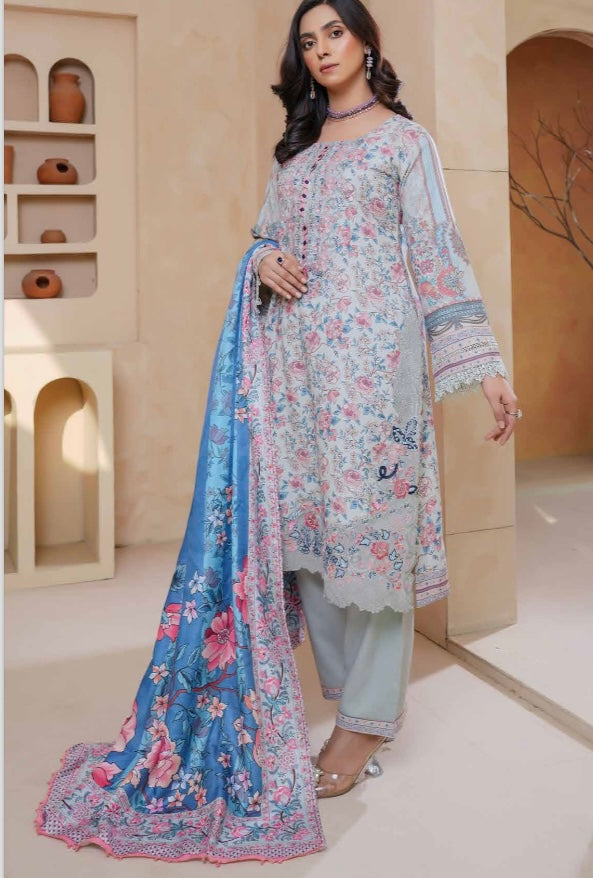 Brit 3 piece Dhanak Pakistani ladies Winter collection suit B409