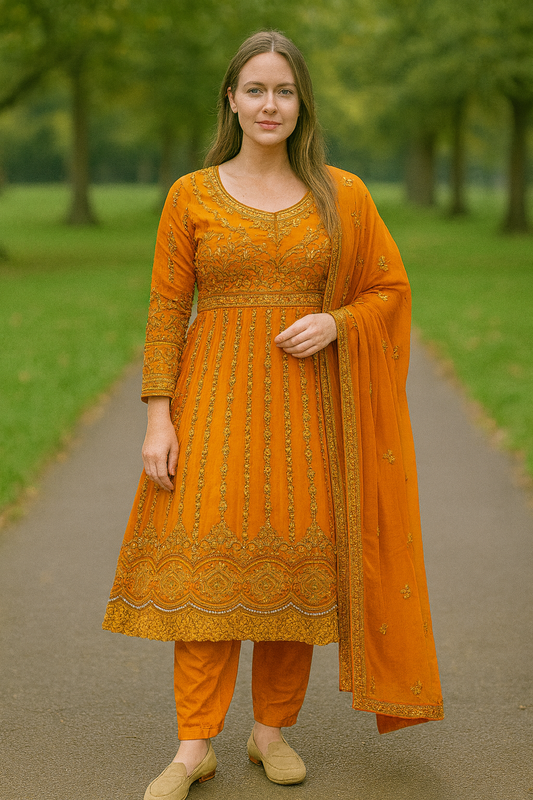 Brit 3 piece luxury chiffon Maxi_81042 Pakistani ladies suit B255