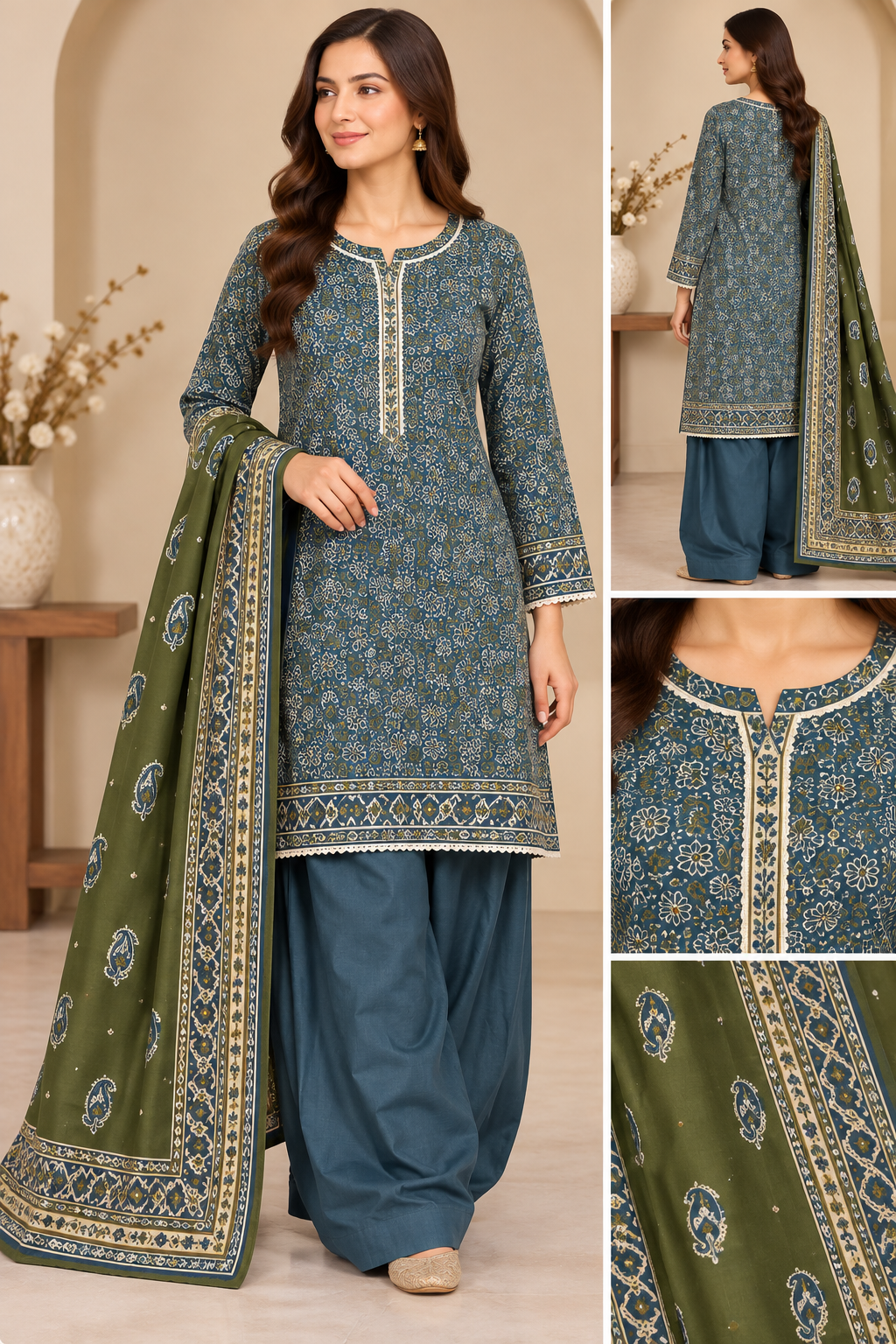Bin saeed original 3 piece Khadar designer collection  B827