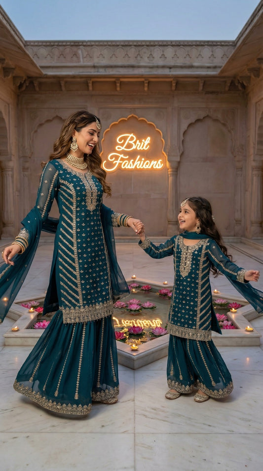 KIDS 3 piece luxury chiffon _81042 Pakistani ladies suit B510