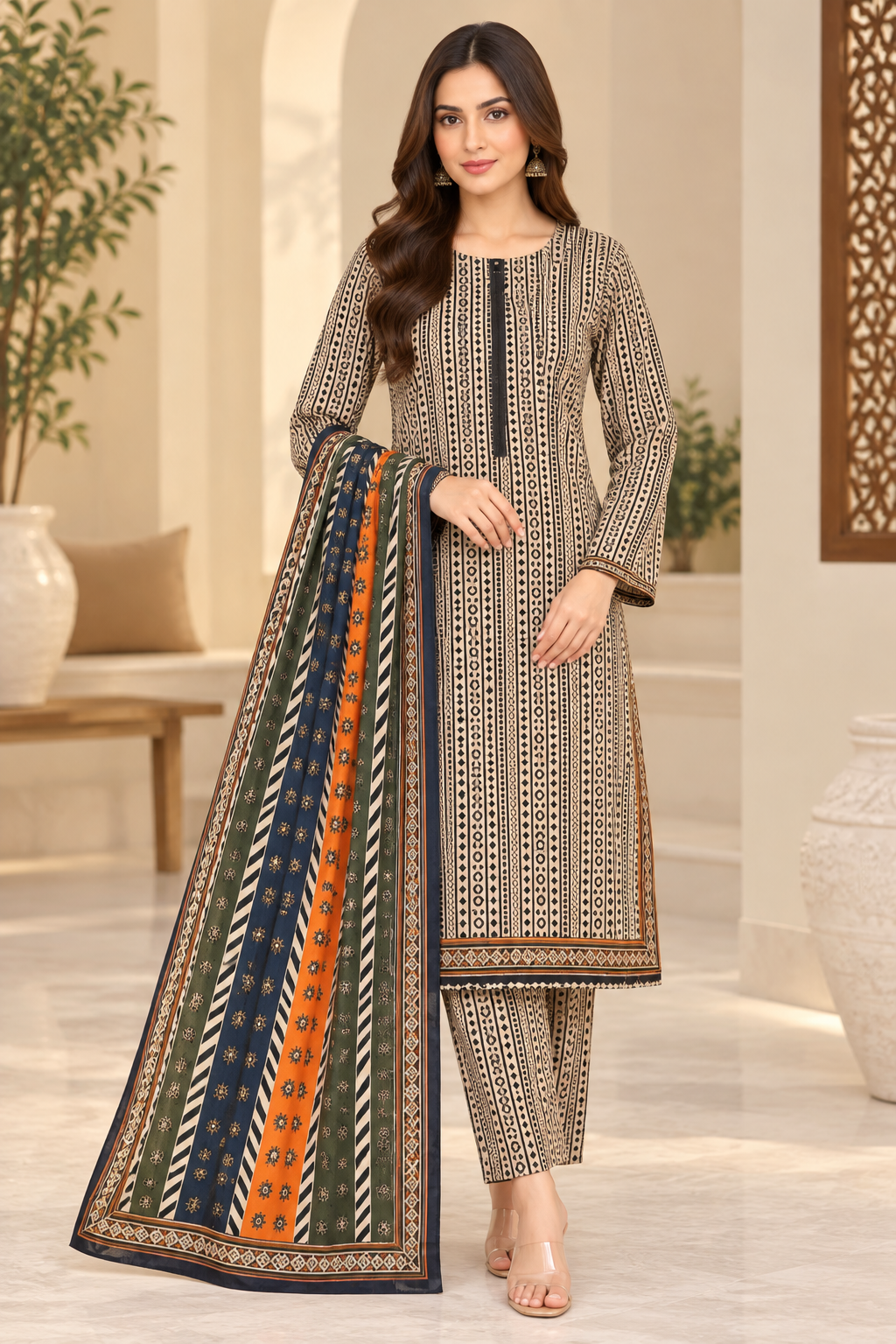Bin saeed original 3 piece Khadar designer collection  B826