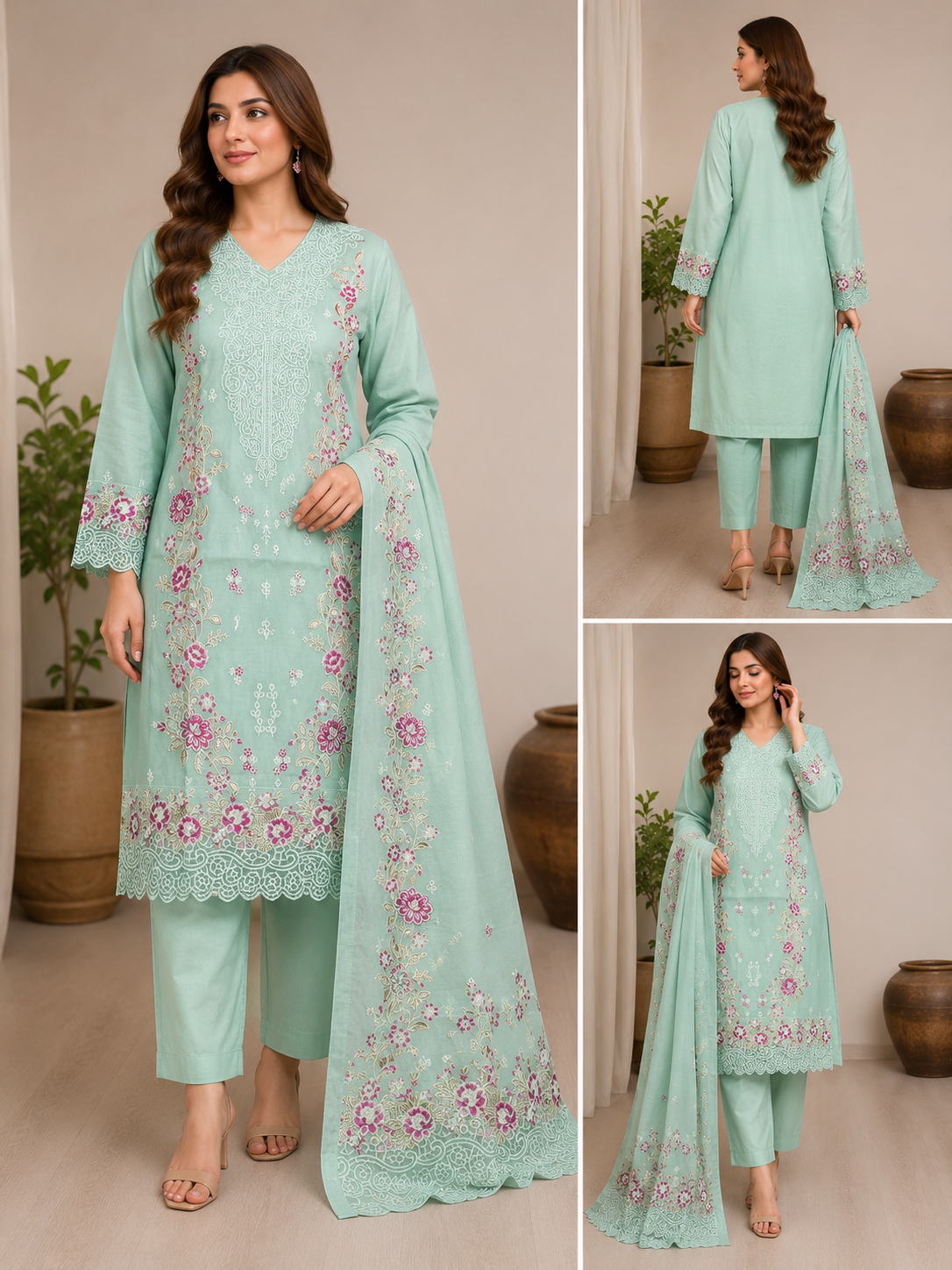 BRIT 3 piece Viscouse collection ladies dress B726