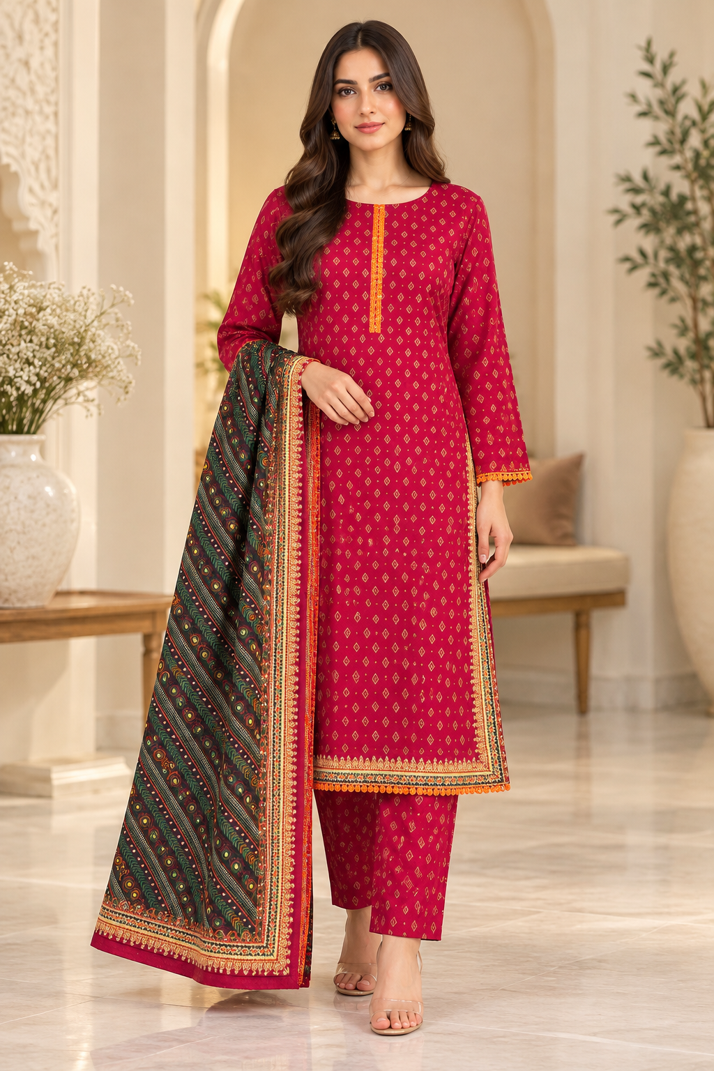 Bin saeed original 3 piece Khadar designer collection  B826