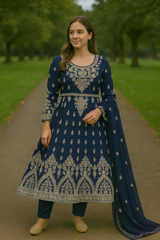 Brit 3 piece luxury chiffon Maxi_81042 Pakistani ladies suit B255