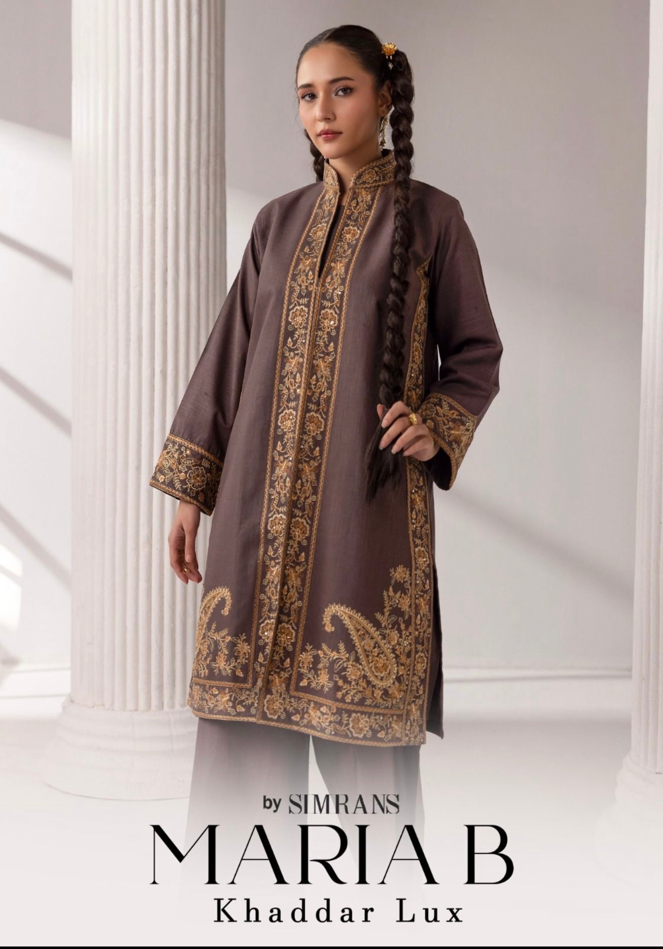 Maria B inspired 3 piece Khadar Pakistani ladies suit B428