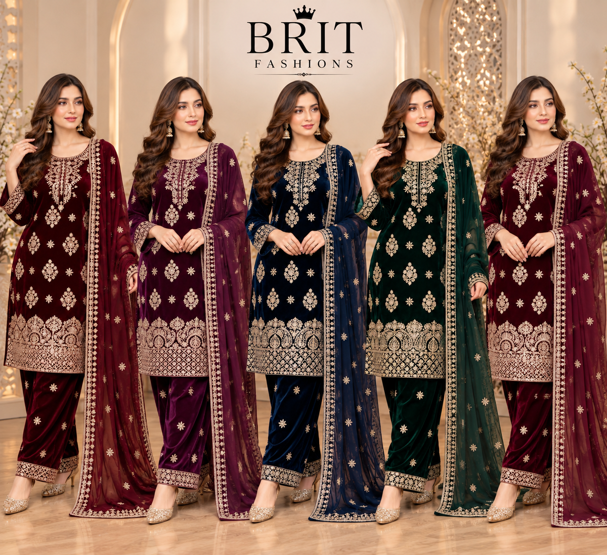 BRIT - GL 3 piece valvet designer collection B809