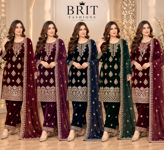 BRIT - GL 3 piece valvet designer collection B809