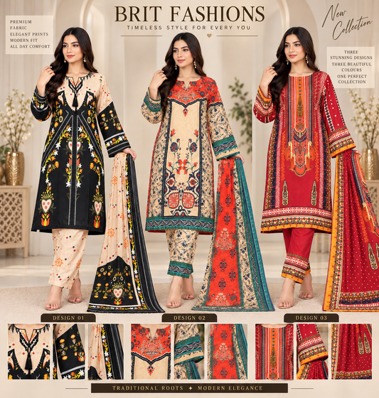SAPHIRE INSPIRED 3 piece SILK casual collection B783