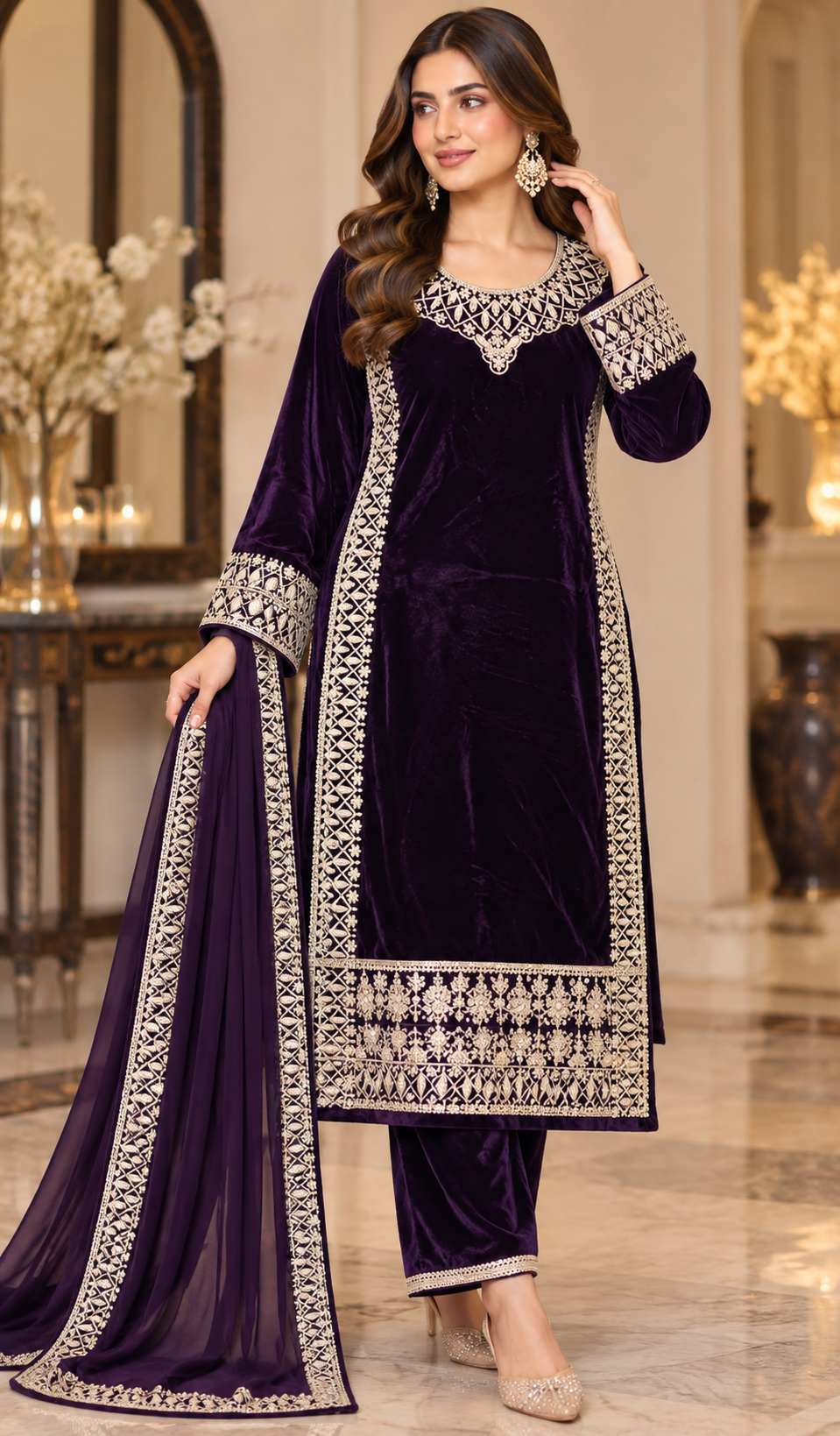 BRIT- GL 3 piece valvet designer collection B804