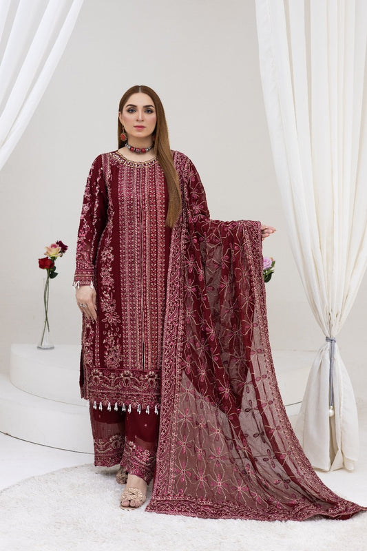 Brit 3 piece luxury chiffon_81042 Pakistani ladies suit B245
