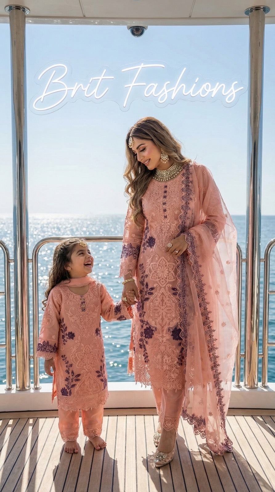 KIDS 3 piece Mother and daughter luxury Organza _81042 Pakistani ladies suit B519