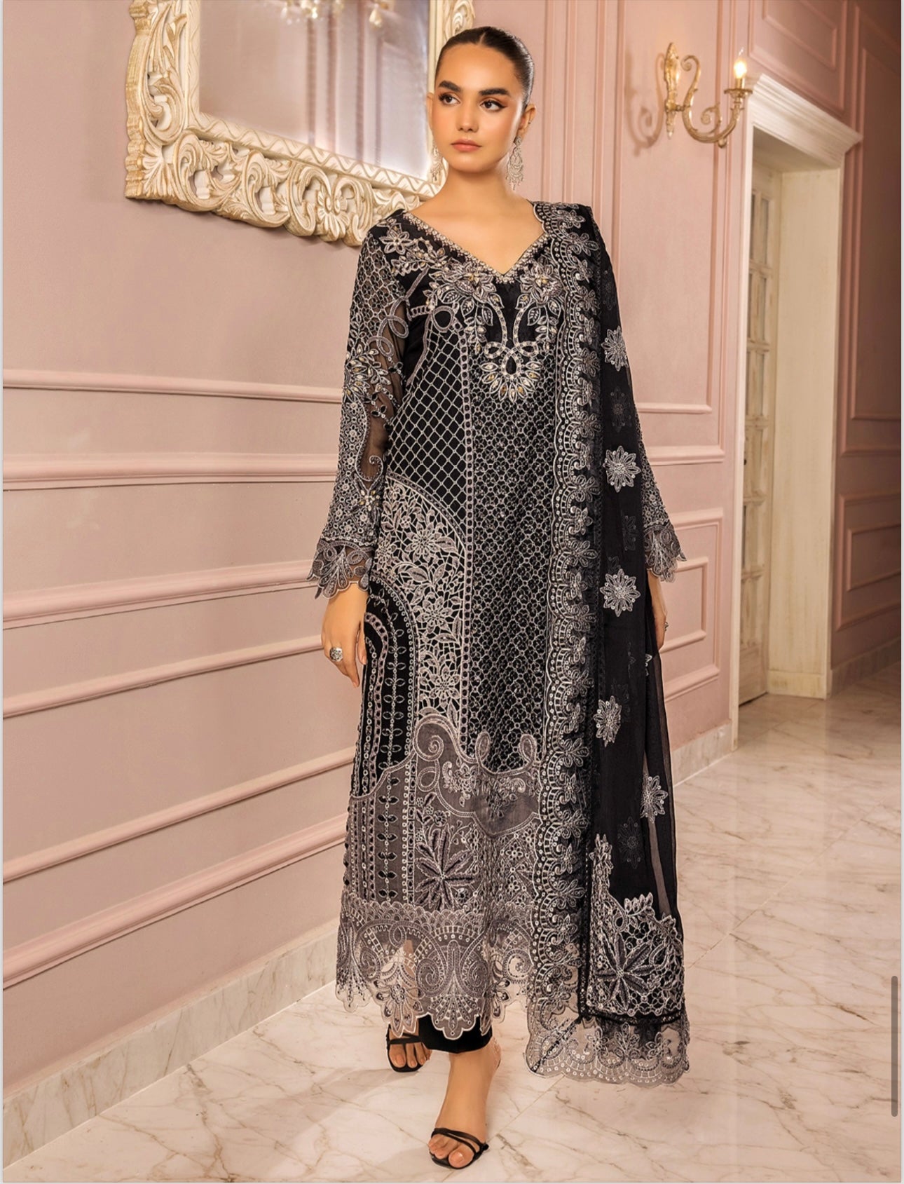 Brit 3 piece chiffon _100131 Pakistani ladies suit B124