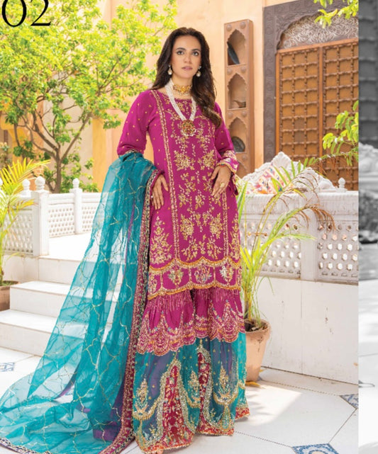 Areej original Designer 3 piece luxury chiffon_81042 Pakistani ladies suit B248