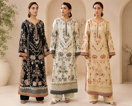 ETHNIC 2 piece Raw silk collection ladies dress B724