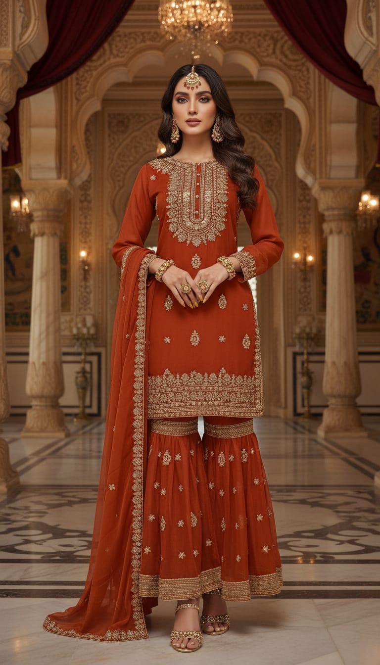 Brit 3 piece luxury chiffon_81042 Pakistani ladies suit B491