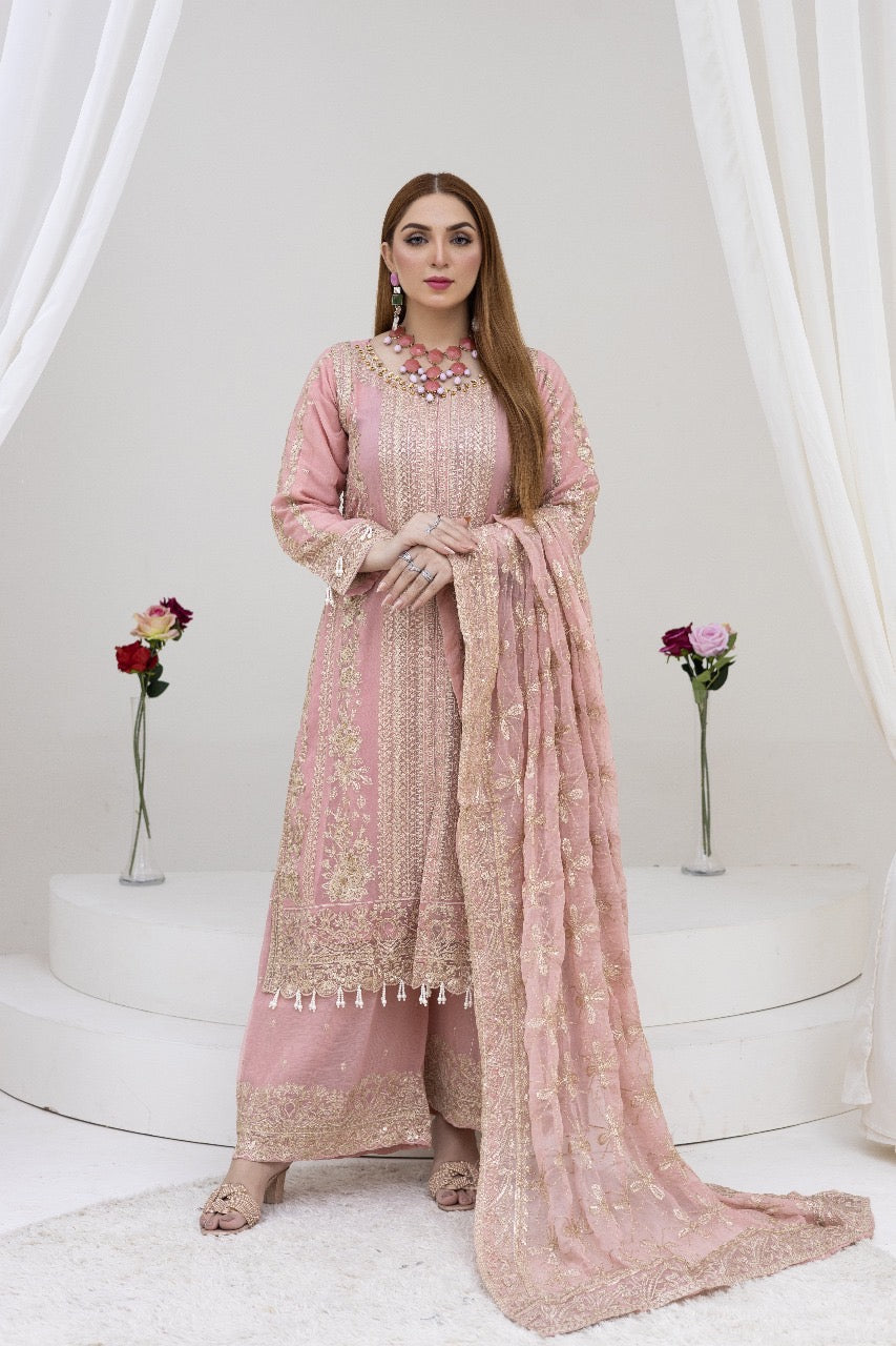 Brit 3 piece luxury chiffon_81042 Pakistani ladies suit B245