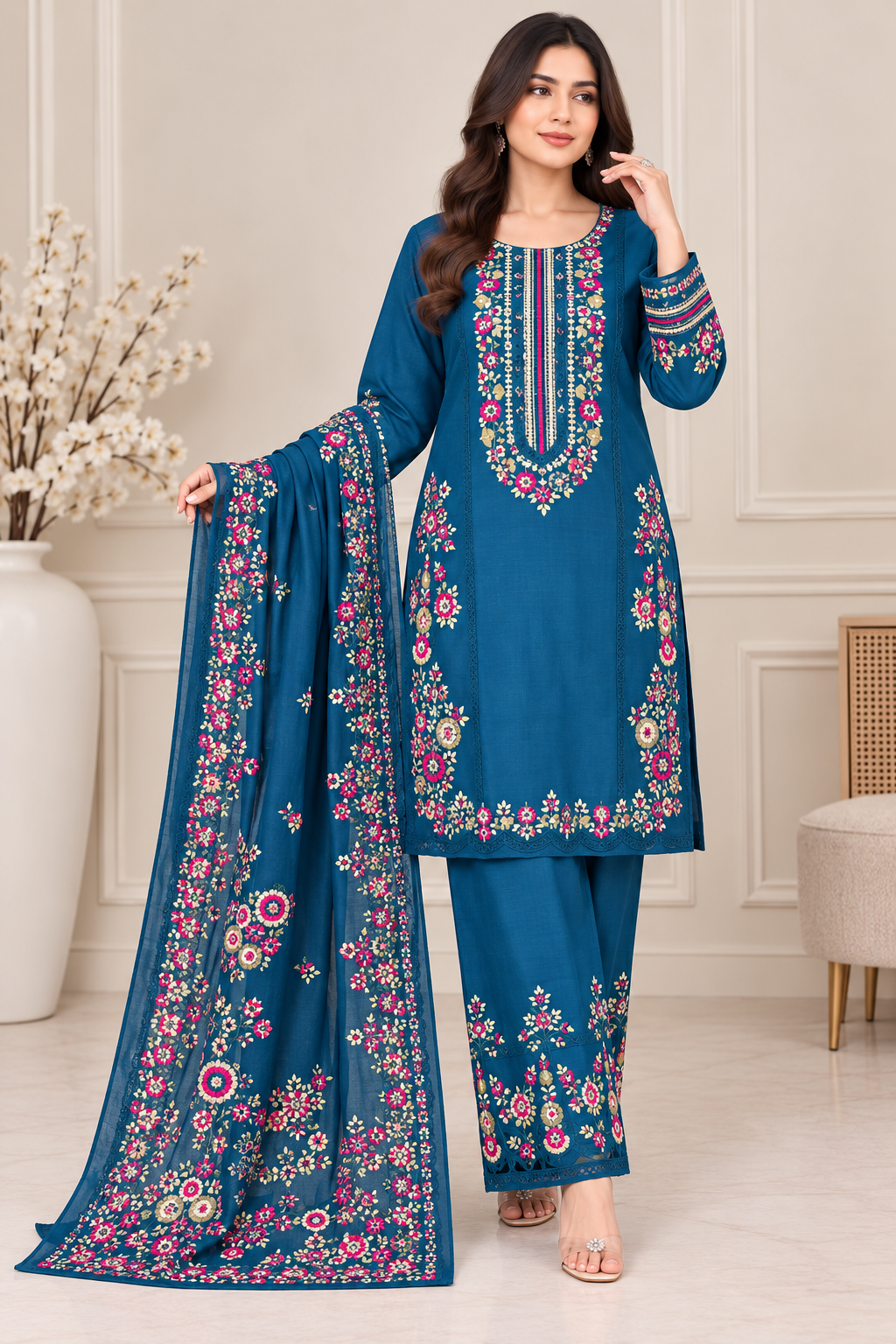 ETHNIC inspired GL 3 piece Viscose collection  dress B768