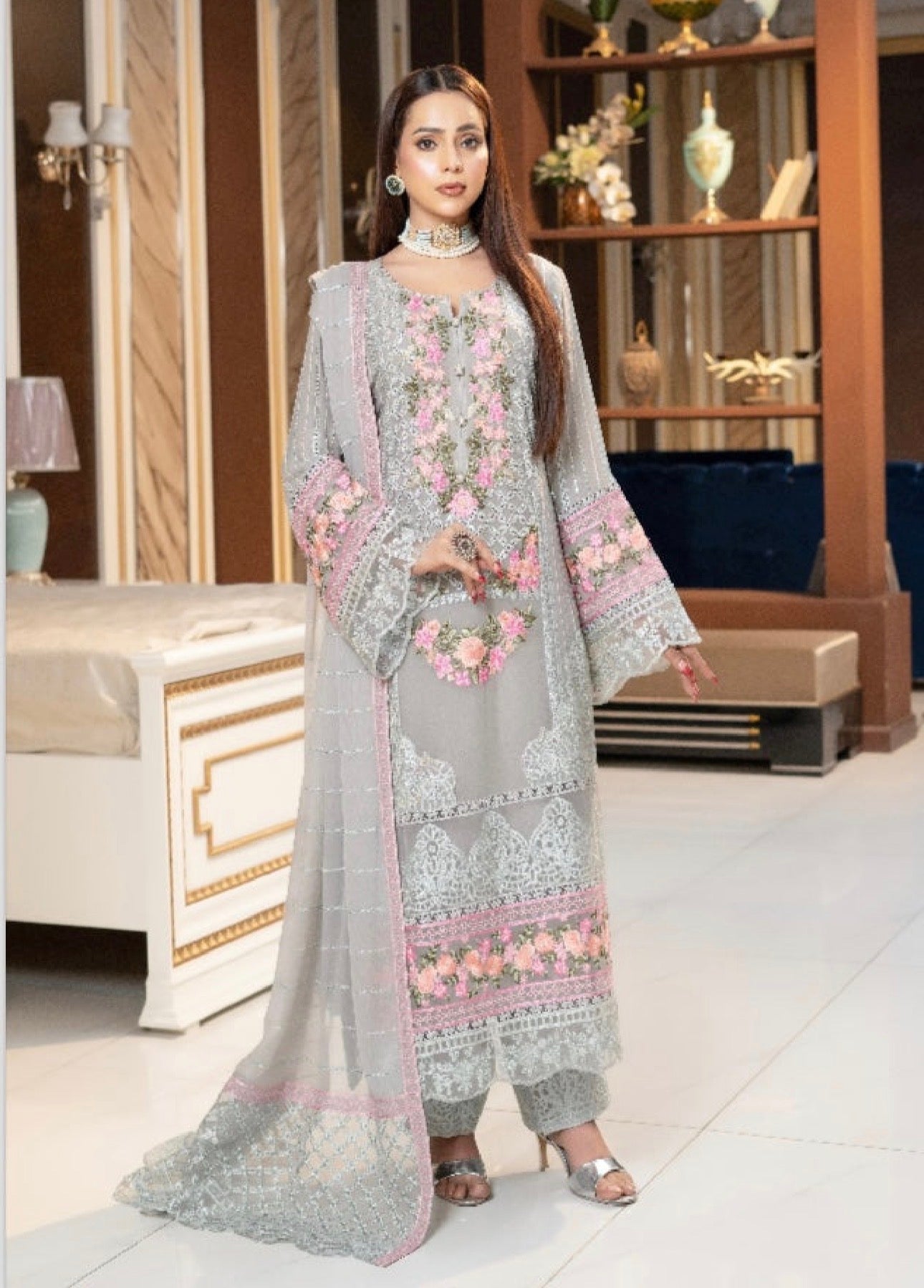 Munira designer 3 piece chiffon_9076 ladies suit B89