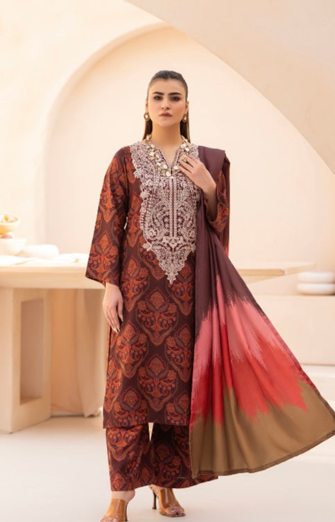 Raniya 3 piece Dhanak Pakistani ladies suit B392