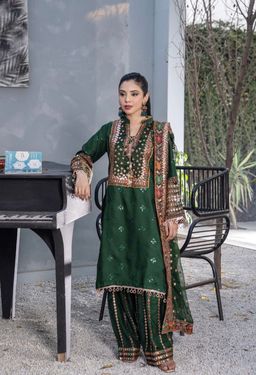 TT JESMINE INSPIRED 3 piece viscous embroidered Pakistani ladies suit B539