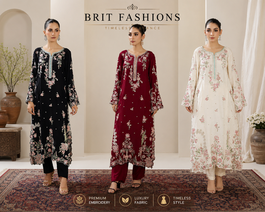 ETHNC 3 piece luxury grip raw silk ladies dress B657