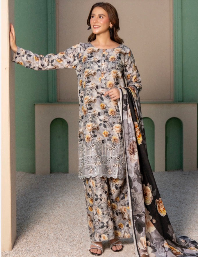 Brit 3 piece lawn collection ladies dress B598