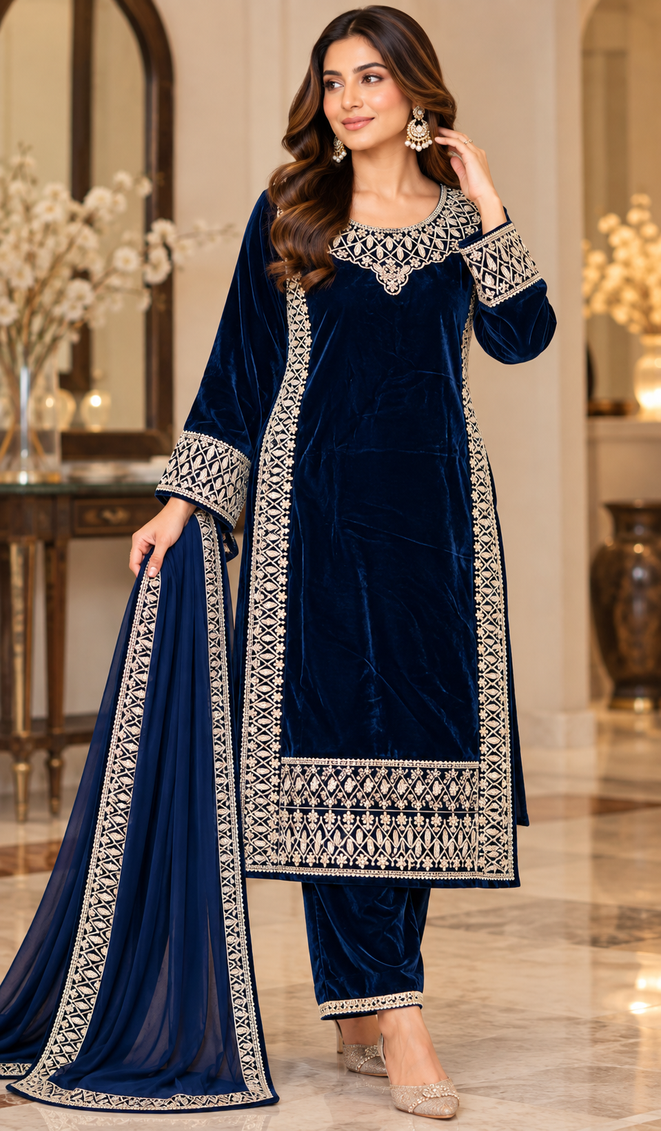 BRIT- GL 3 piece valvet designer collection B804