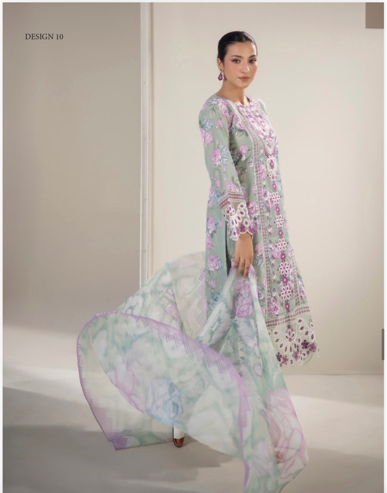 Adan Liba’s 3 piece Lawn cotton original designer embroidered ladies dress B613