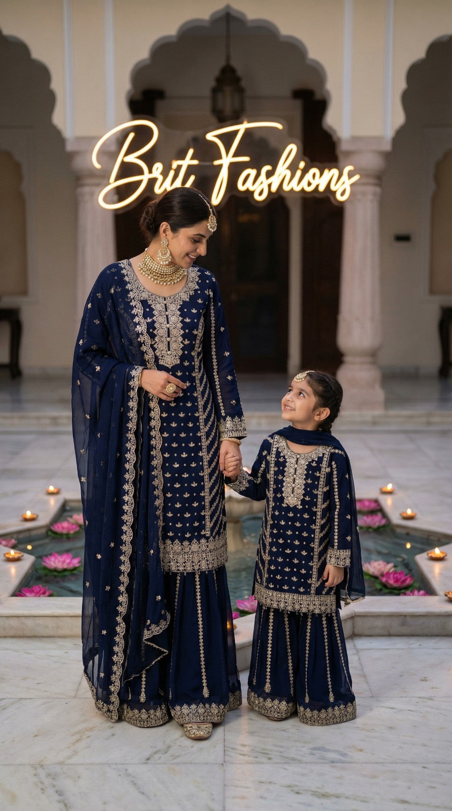 Mother and daughter 3 piece luxury chiffon _81042 Pakistani ladies suit B510