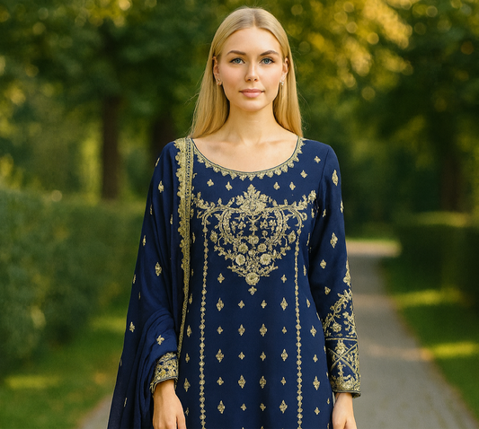 Brit 3 piece luxury chiffon_81042 Pakistani ladies suit B193