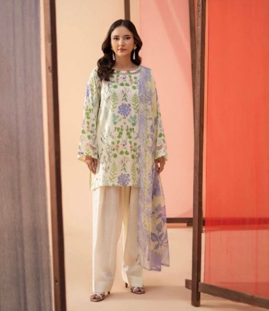 JESMINE INSPIRED 3 piece luxury lawn collection ladies dress B669