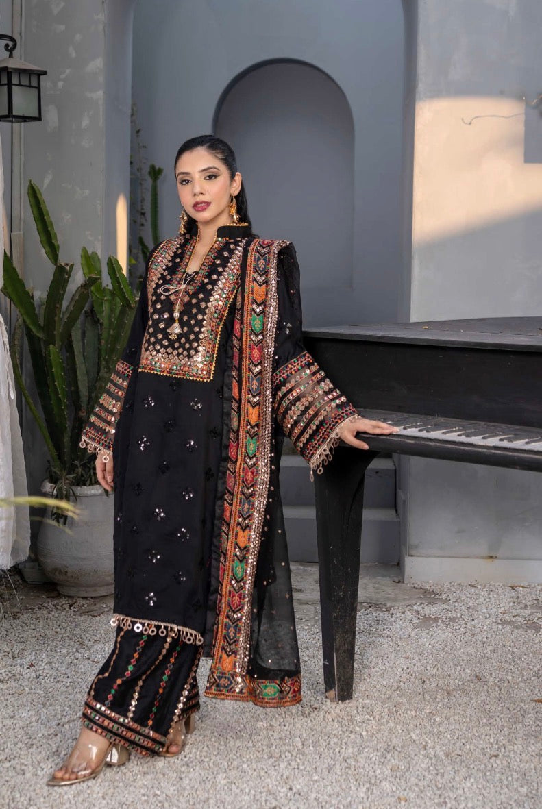 TT JESMINE INSPIRED 3 piece viscous embroidered Pakistani ladies suit B539