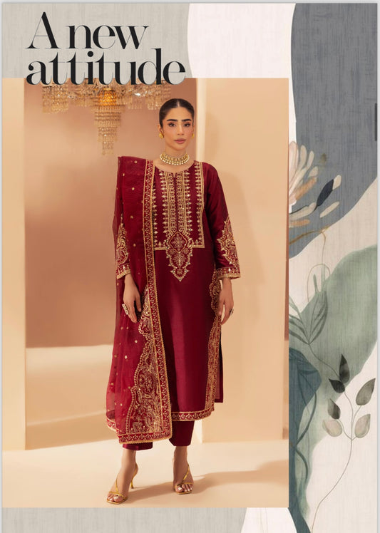Simrans 3 piece silk_100212 Pakistani ladies suit B136