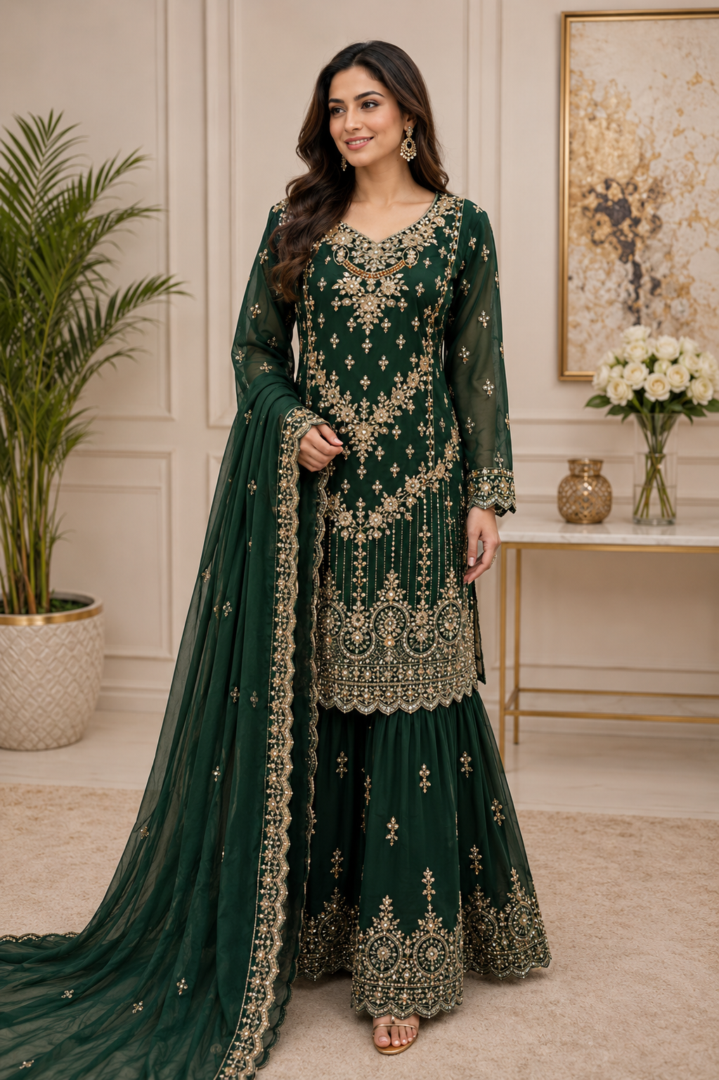 Mother and daughter 3 piece chiffon 81042 Pakistani ladies suit B615
