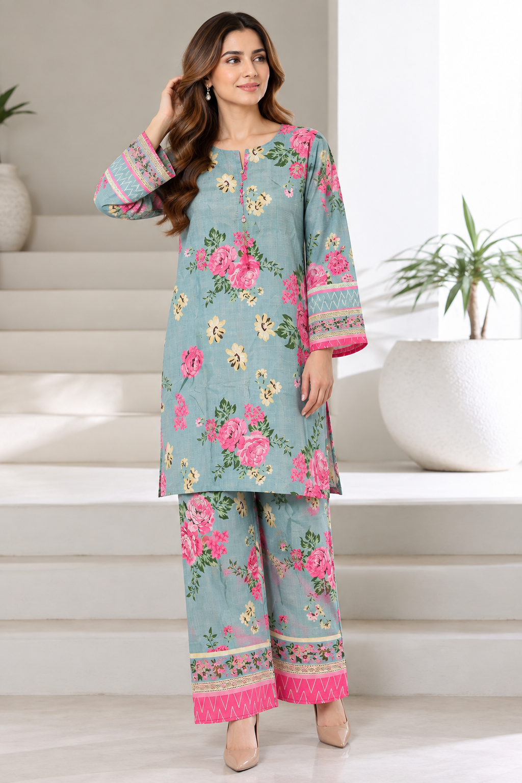 Sada Bhar 2 piece slub khadar designer collection B817