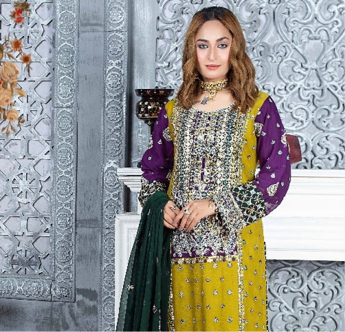 Brit 3 piece lux wedding wear_100195 Pakistani ladies suit B133