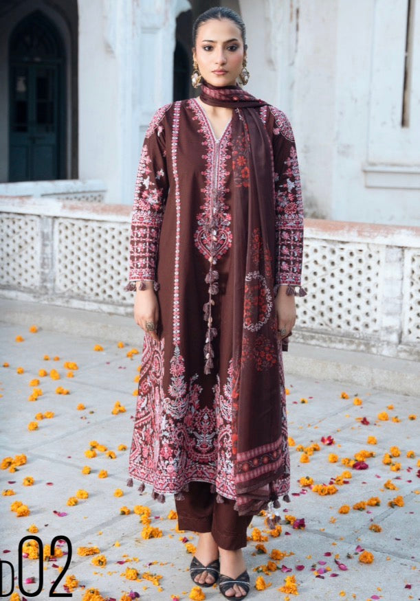 Hussain Rehar Inspired 3 piece luxury linen EID COLLECTION _81042 Pakistani ladies suit B51820
