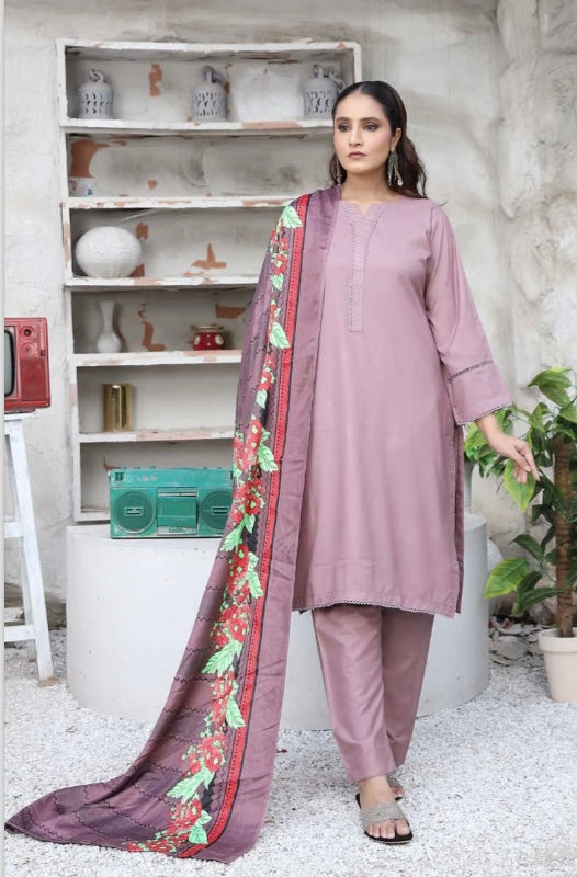 Brit 3 piece Dhanak Pakistani ladies Winter collection suit B404