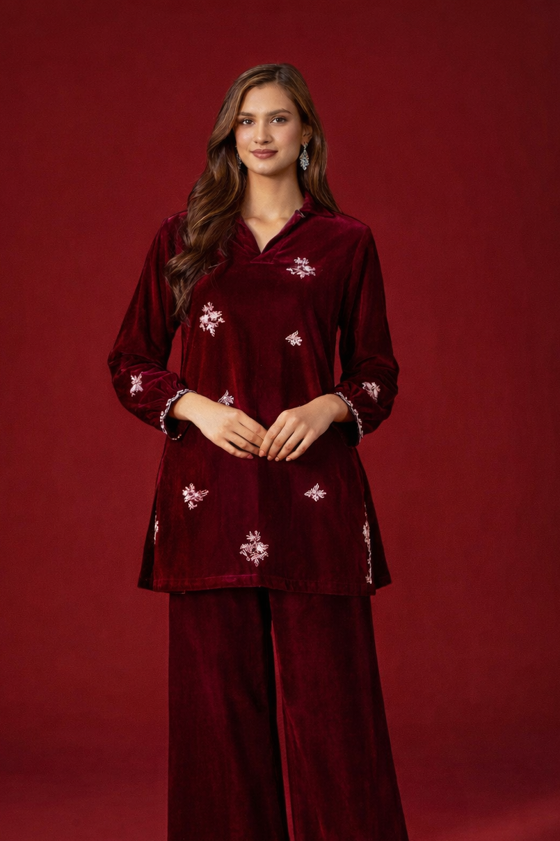 Brit 2 piece winter Valvet_81042 Pakistani ladies suitTeal B4198