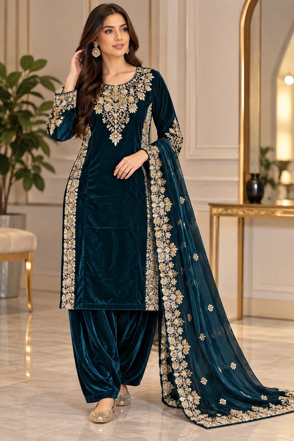 BRIT- GL 3 piece velvet designer collection B828