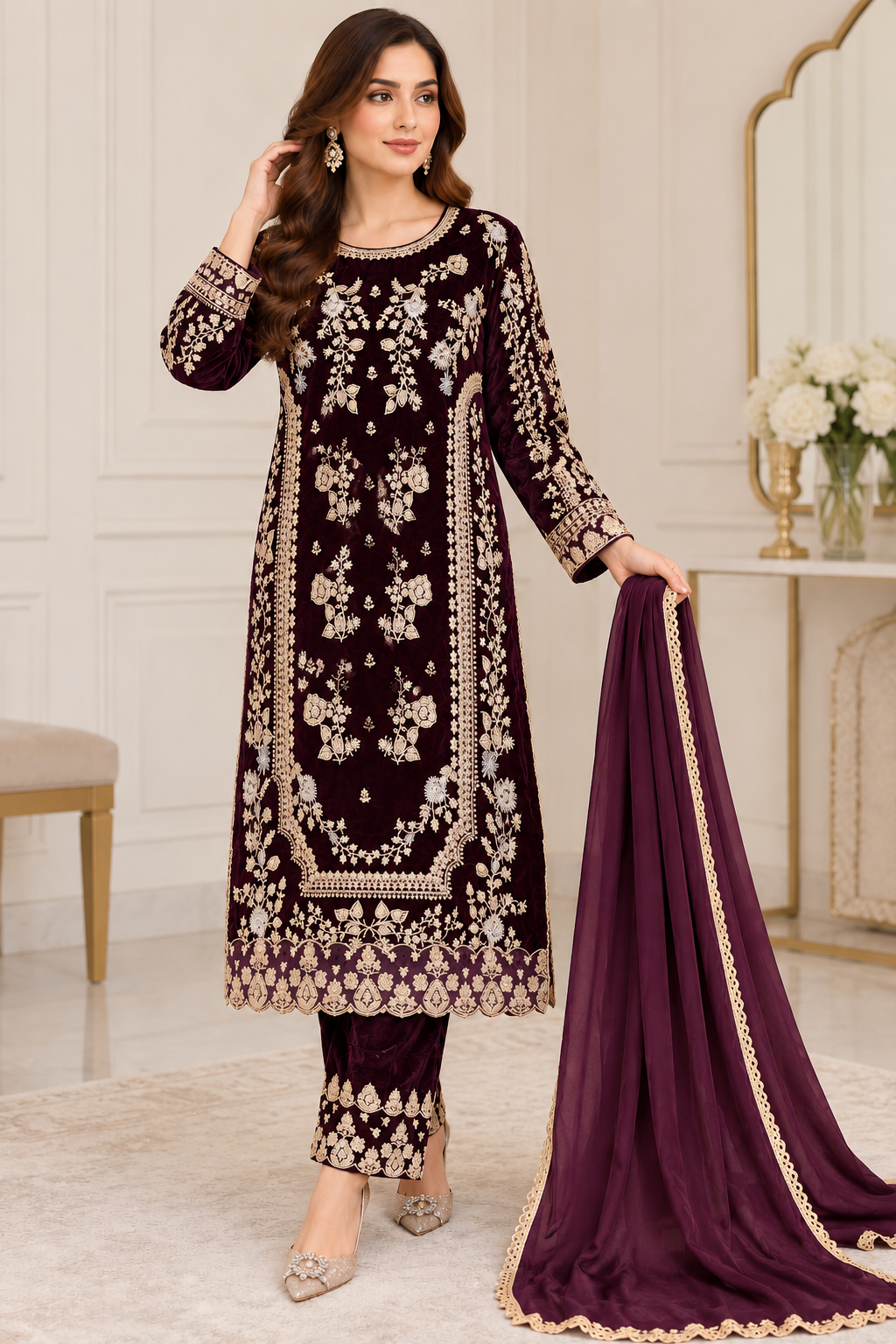 BRIT- GL 3 piece valvet designer collection B791