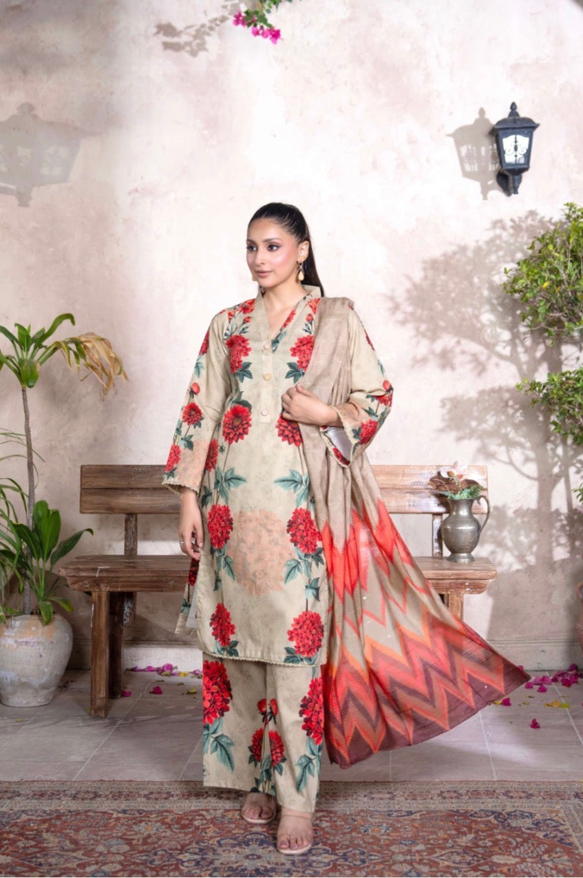 Rangz original 3 piece luxury lawn collection ladies dress B641