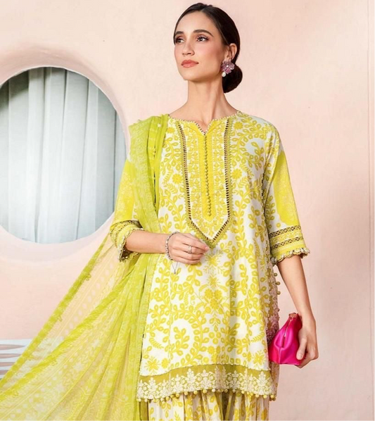 M Print  inspired 3 piece luxury lawn_81042 Pakistani ladies suit B199