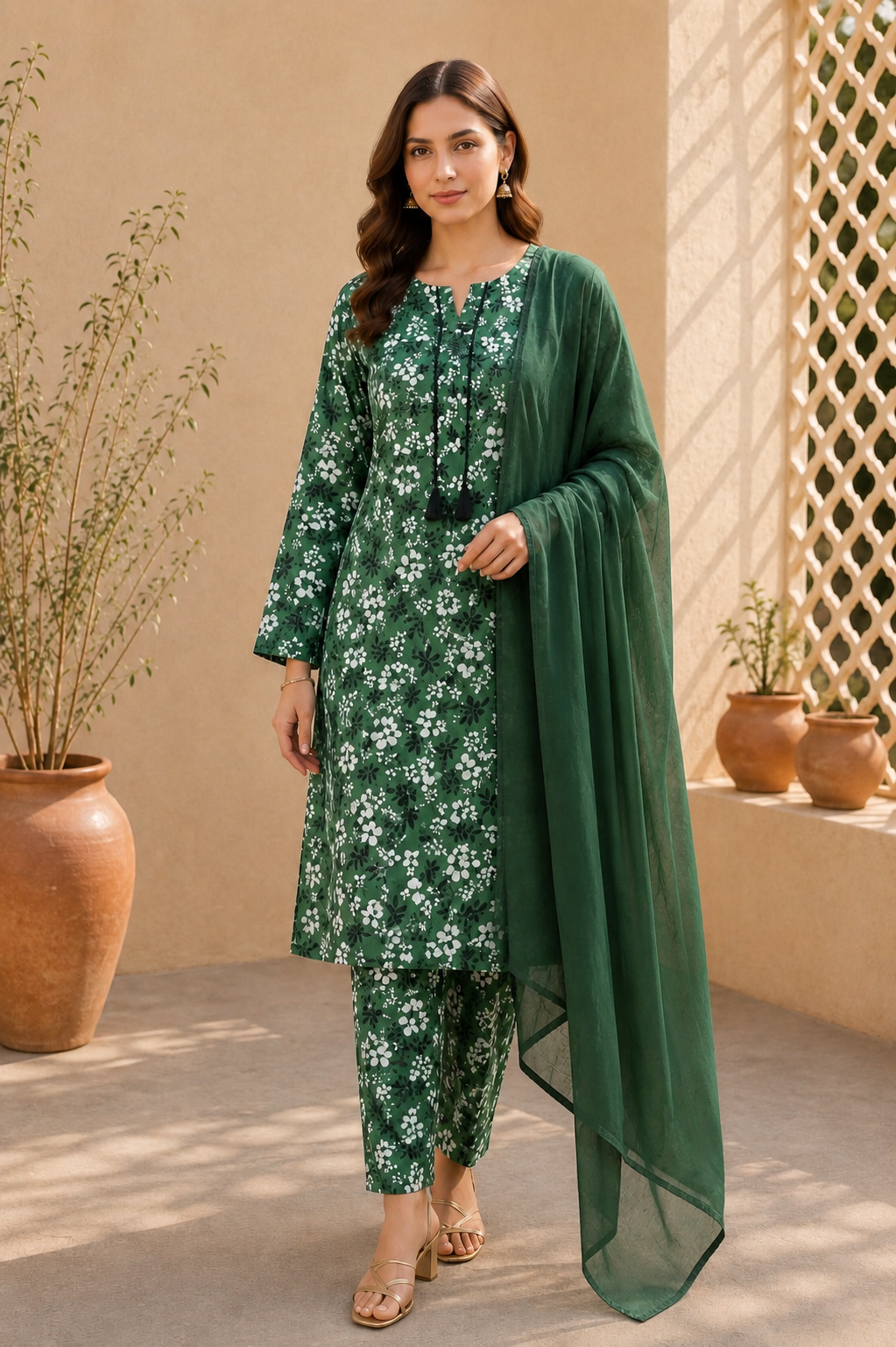 Brit 3 piece linen ladies dress B704