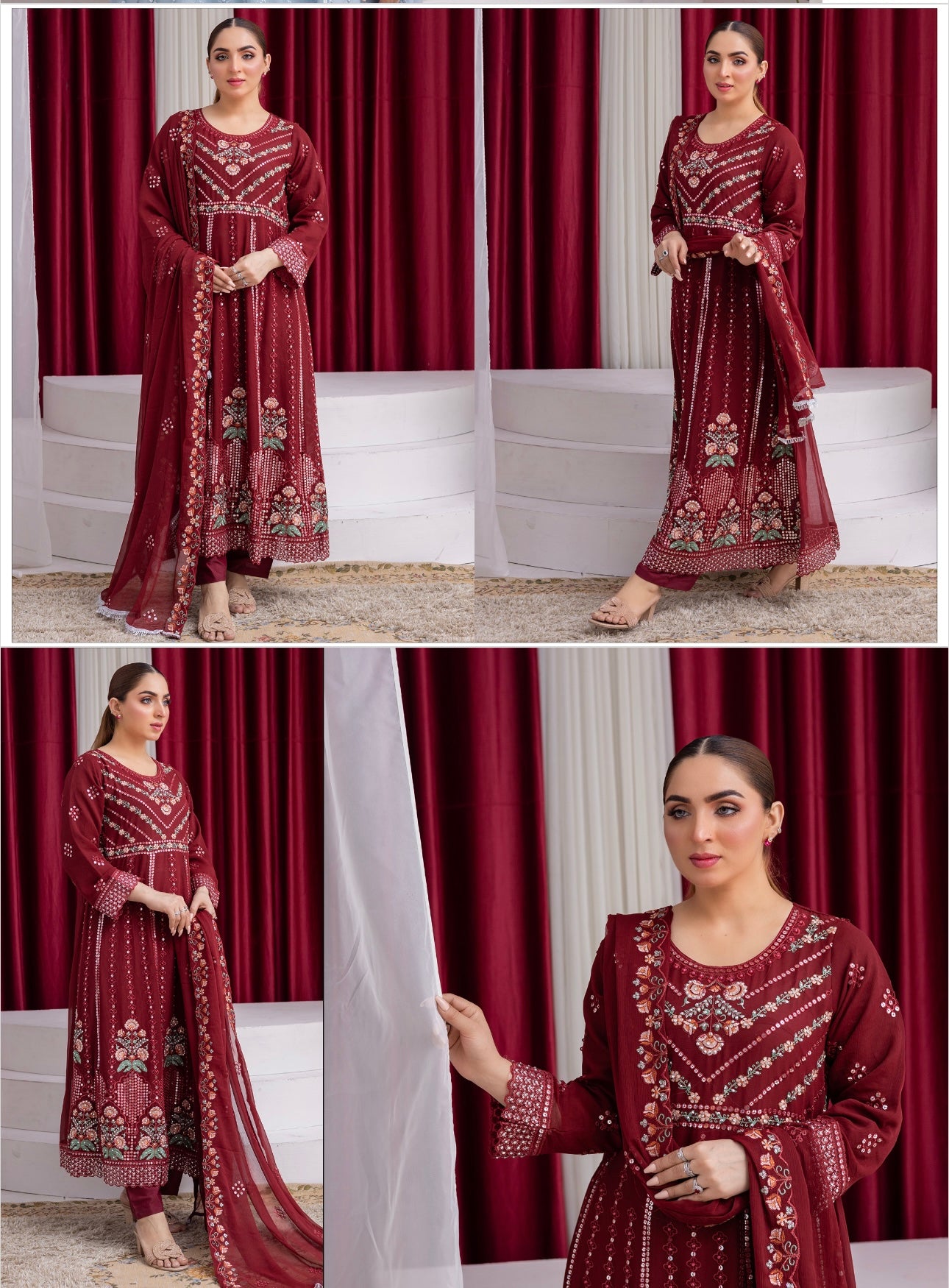 Brit 3 piece luxury chiffon maxi_81042 Pakistani ladies suit B190.