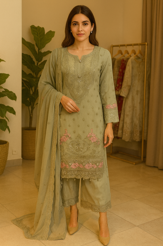 Brit 3 piece luxury chiffon_81042 Pakistani ladies suit B238