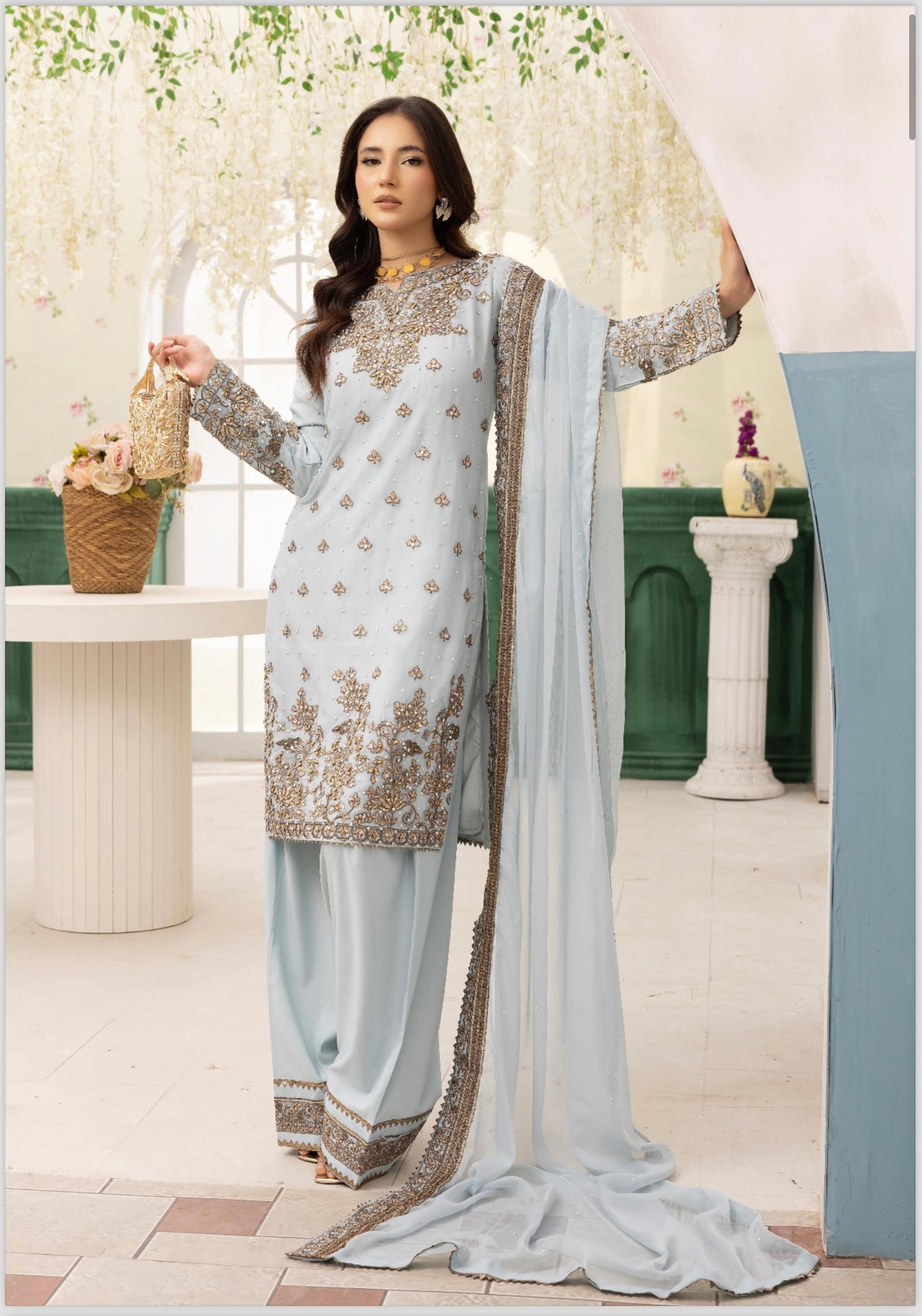 Nida 3 piece luxury chiffon _81042 Pakistani ladies suit B217