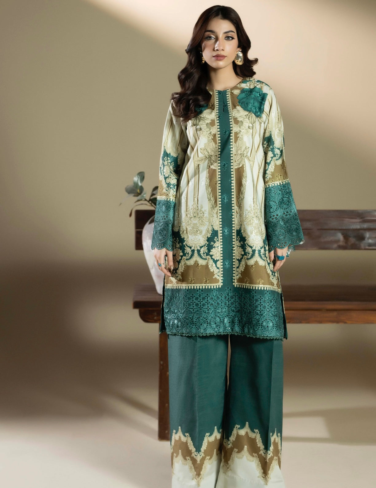 Brit 2 piece SLUB LINEN Pakistani ladies suit B429