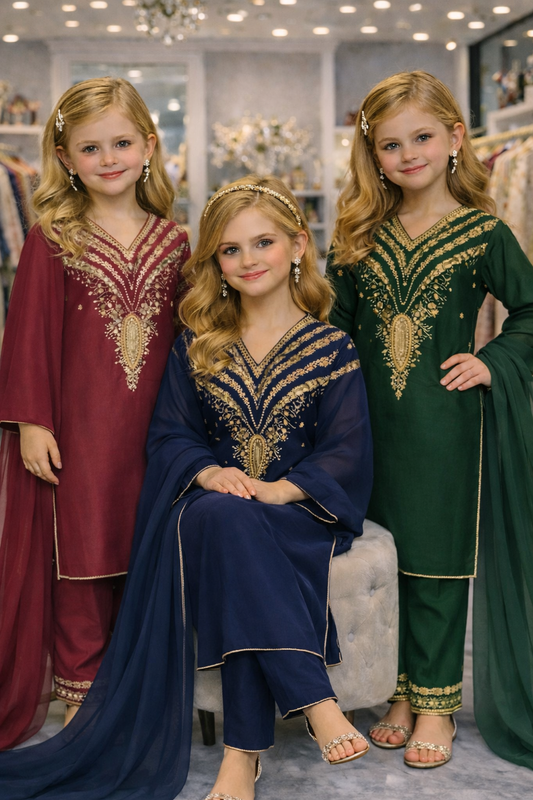 KIDS 3 piece Viscouse 81042 Pakistani ladies suit B472