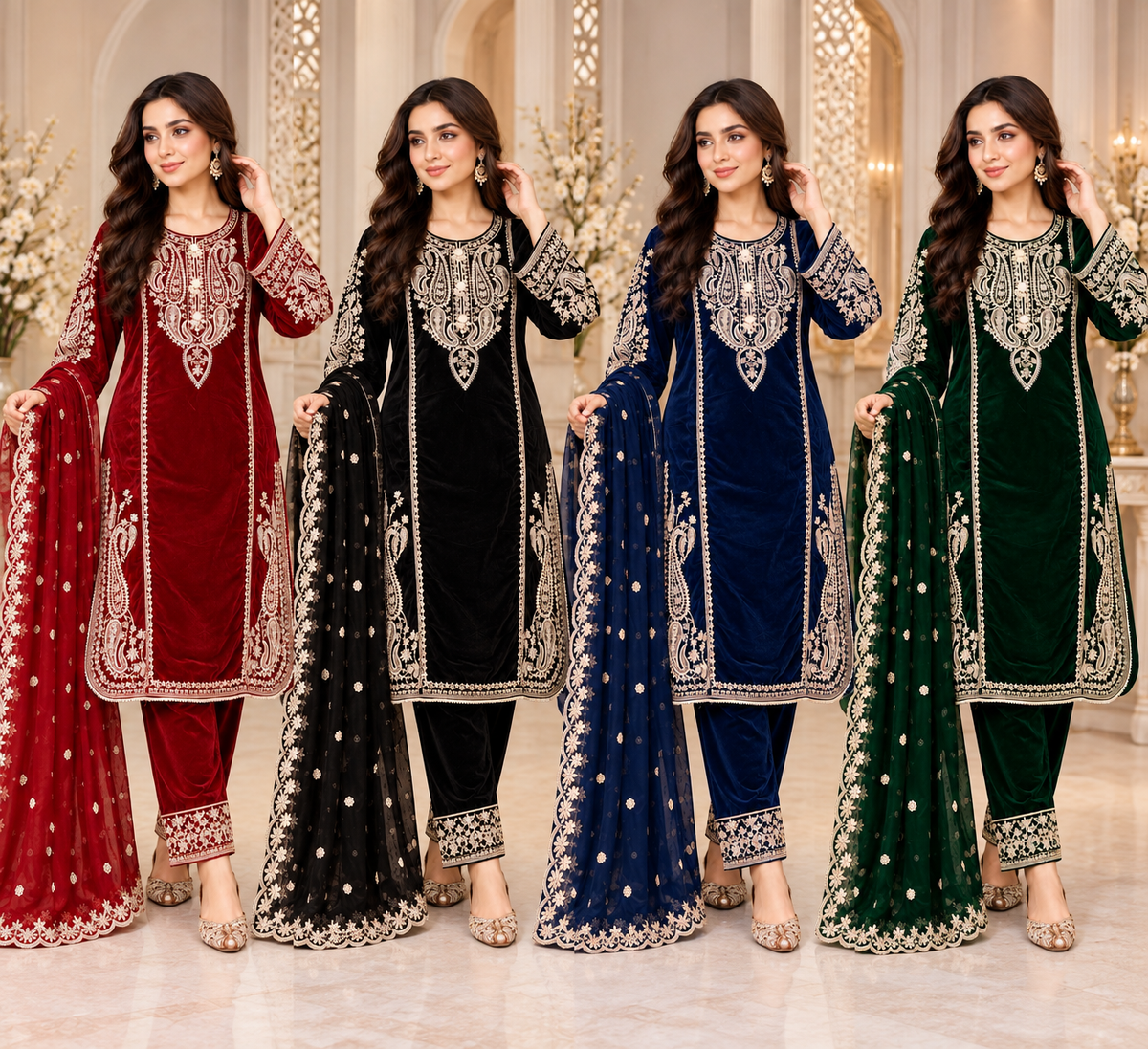 BRIT- GL 3 piece velvet designer collection B818